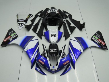 Carénages Moto Yamaha YZF R1 2012-2014 - Blanc Bleu Noir Brillant Volvo Fimer Yamalube