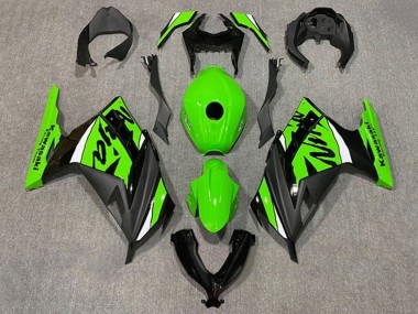 Carénages Moto Kawasaki EX300 2013-2024 - Vert Blanc Noir