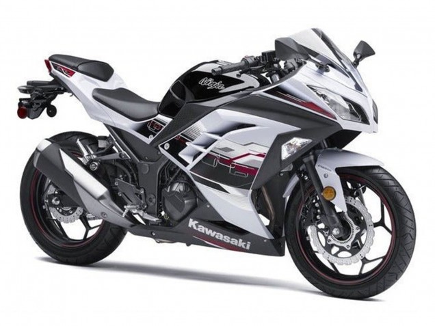 Carénages Moto Kawasaki EX300 2013-2024 - Blanc Noir Rouge Accents