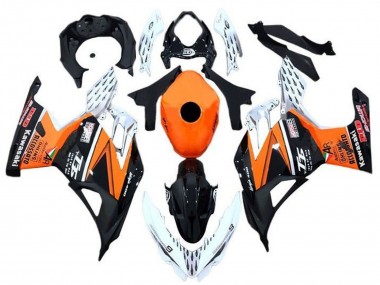 Carénages Moto Kawasaki Ninja 400 2018-2024 - Orange Blanc Noir