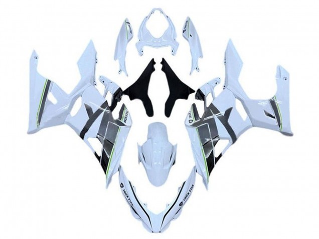 Carénages Moto Kawasaki Ninja 400 2018-2024 - Blanc Gris Noir Vert