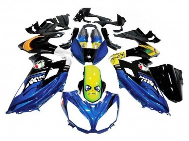 Carénages Moto Kawasaki Ninja 650 EX650 2012-2016 - Bleu Jaune Requin
