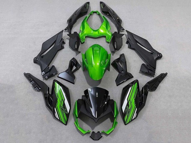 Carénages Moto Kawasaki Z400 2018-2024 - Vert Blanc Noir