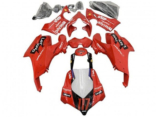 Carénages Moto Ducati Panigale V4 V4S 2020-2021 - Rouge Noir Brillant Lenovo 117