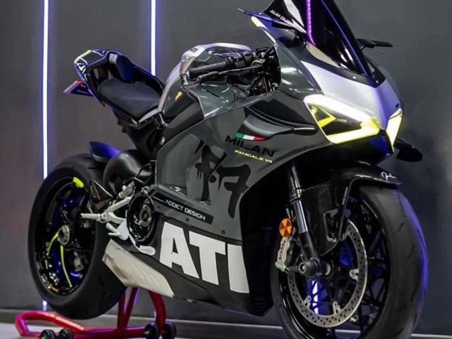 Carénages Moto Ducati Panigale V4 V4S 2020-2021 - Gris Blanc Jaune Noir