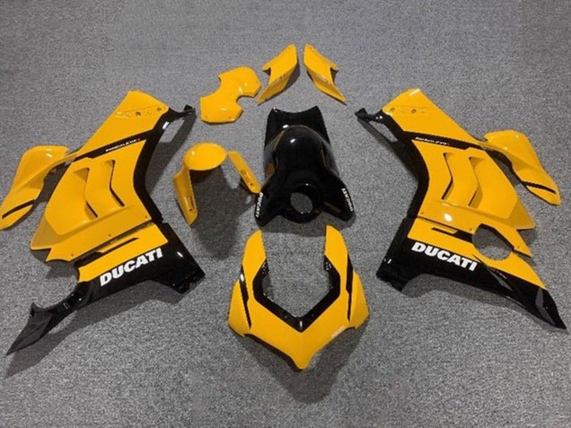 Carénages Moto Ducati Panigale V4 V4S 2020-2021 - Jaune Noir Brillant