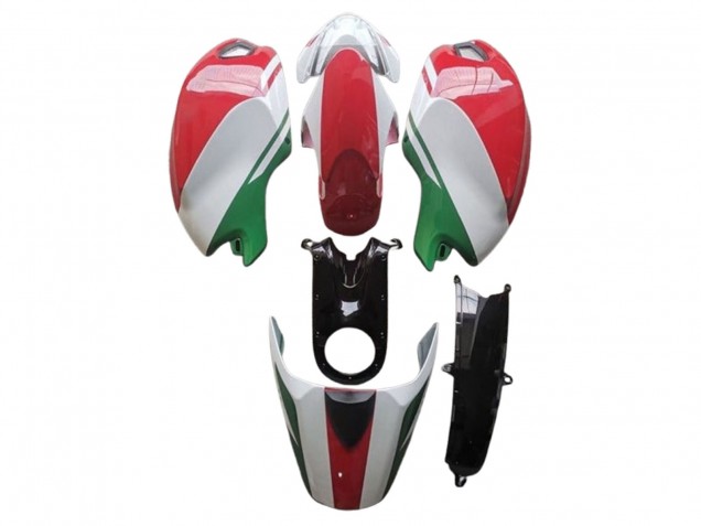Carénages Moto Ducati Monster 696 796 1100 1100S 2008-2012 - Blanc Rouge Vert