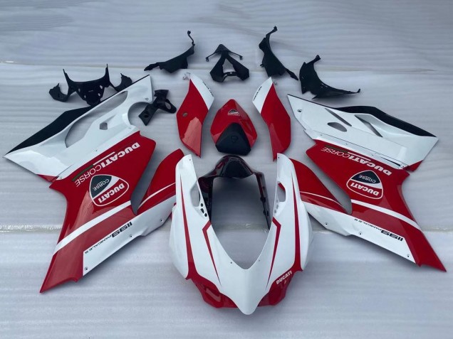 Carénages Moto Ducati Panigale 1199 2011-2014 - Blanc Rouge Noir Brillant