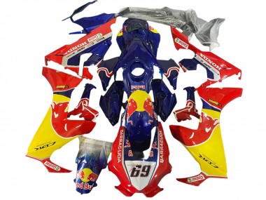 Carénages Moto Honda CBR1000RR 2017-2023 - Bleu Jaune Red Bull Hayden