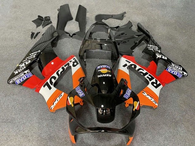 Carénages Moto Honda CBR900RR 929 2000-2001 - Orange Blanc Rouge Noir Brillant Repsol