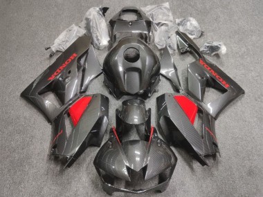 Carénages Moto Honda CBR600RR 2013-2023 - Fausse Fibre de Carbone Rouge