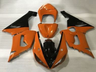 Carénages Moto Kawasaki ZX6R 2005-2006 - Orange Noir