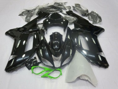 Carénages Moto Kawasaki ZX6R 2007-2008 - Noir Brillant Vert Néon