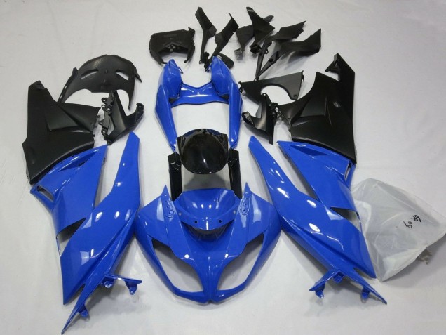 Carénages Moto Kawasaki ZX6R 2007-2008 - Bleu Noir Noir Mat