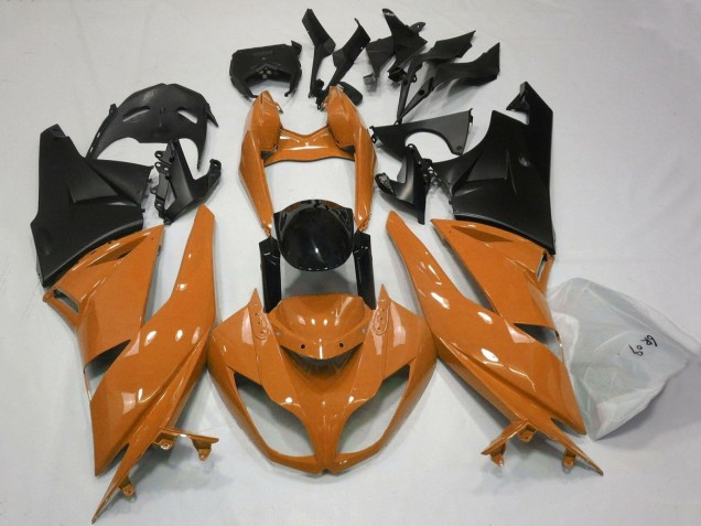 Carénages Moto Kawasaki ZX6R 2007-2008 - Orange Noir Noir Mat