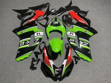 Carénages Moto Kawasaki ZX6R 2007-2008 - Noir Vert Blanc Rouge