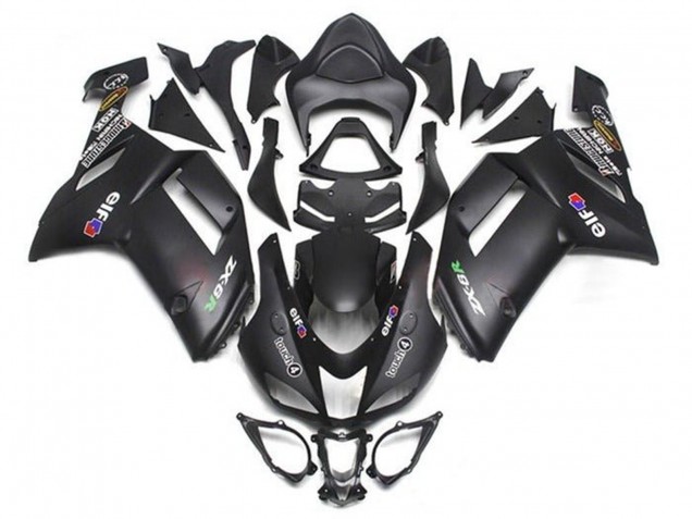 Carénages Moto Kawasaki ZX6R 2007-2008 - Noir Mat Elf