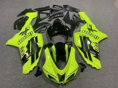 Carénages Moto Kawasaki ZX6R 2007-2008 - Jaune Néon Noir Icon