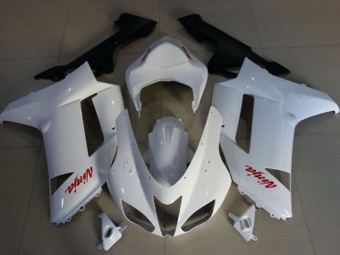 Carénages Moto Kawasaki ZX6R 2007-2008 - Blanc Rouge