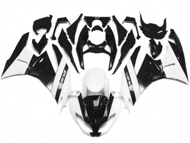 Carénages Moto Kawasaki ZX6R 2009-2012 - Blanc Noir Brillant