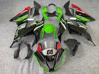 Carénages Moto Kawasaki ZX6R 2013-2018 - Vert Blanc Noir Rouge Elf 66