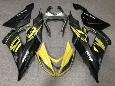 Carénages Moto Kawasaki ZX6R 2013-2018 - Noir Mat Jaune