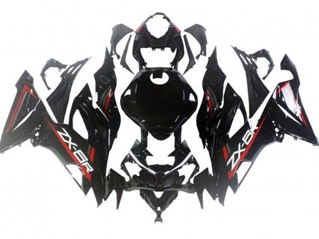 Carénages Moto Kawasaki ZX6R 2019-2022 - Noir Brillant Rouge