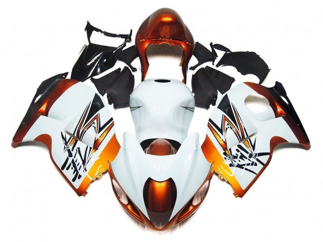 Carénages Moto Suzuki GSXR 1300 Hayabusa 1996-2007 - Blanc Orange Noir