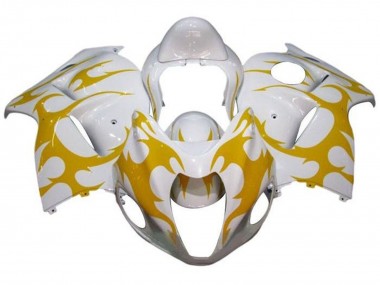 Carénages Moto Suzuki GSXR 1300 Hayabusa 2008-2020 - Blanc Jaune Tribal
