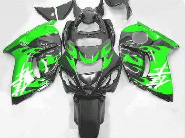 Carénages Moto Suzuki GSXR 1300 Hayabusa 2008-2020 - Noir Vert Flamme