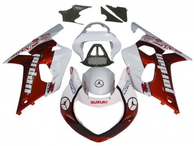 Carénages Moto Suzuki GSXR1000 2000-2002 - Blanc Rouge Jordan