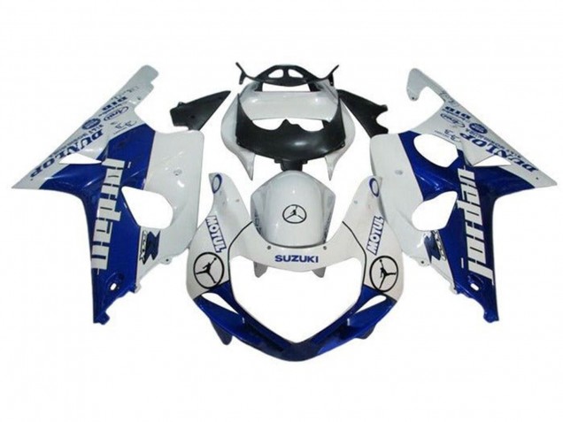 Carénages Moto Suzuki GSXR1000 2000-2002 - Blanc Bleu Jordan Dunlop
