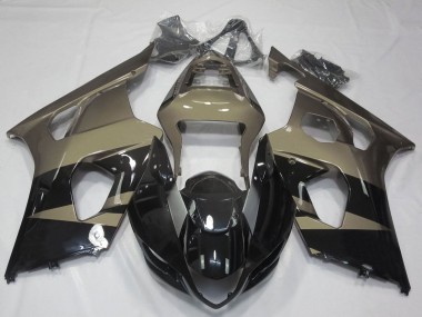 Carénages Moto Suzuki GSXR 1000 2003-2004 - Noir Brillant Taupe Brun