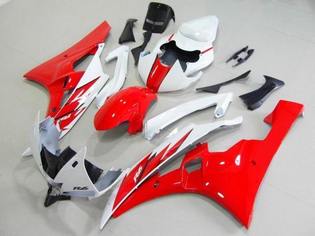 Kits Carénage Moto ABS Yamaha YZF R6 2006-2007 - Blanc Rouge
