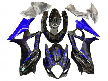 Carénages Moto Suzuki GSXR 1000 2007-2008 - Noir Bleu Flamme
