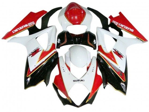 Carénages Moto Suzuki GSXR 1000 2007-2008 - Blanc Rouge Or Noir