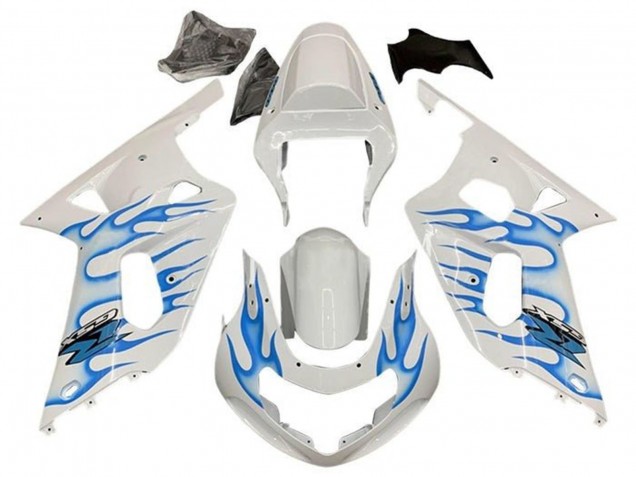 Carénages Moto Suzuki GSXR 600 / GSXR 750 2001-2003 - Blanc Bleu Flamme