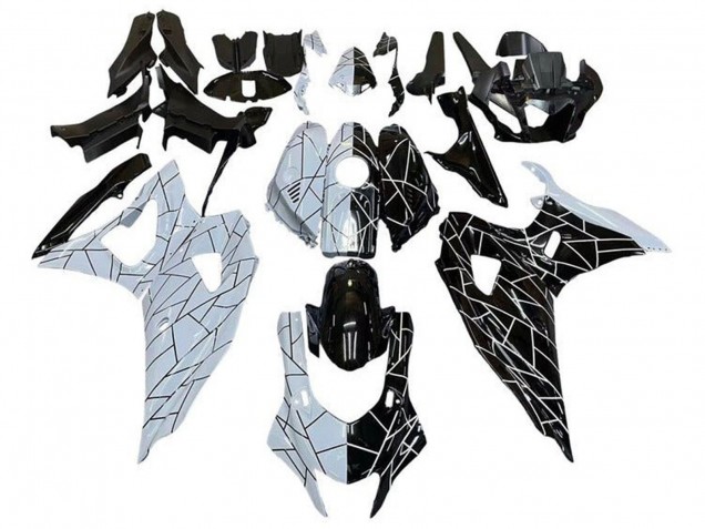 Carénages Moto Yamaha YZF R7 2021-2024 - Blanc Noir Diviser Bande