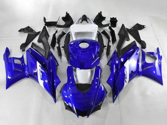 Carénages Moto Yamaha YZF R3/R25 2019-2021 - Blanc Bleu Noir Mat
