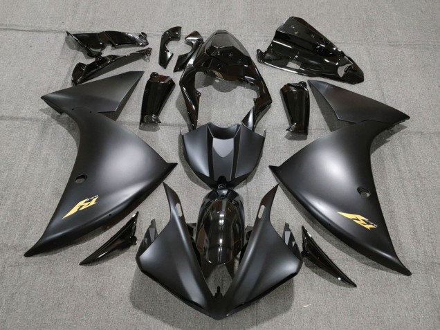 Carénages Moto Yamaha YZF 1000 R1 2009-2011 - Noir Brillant Noir Mat Or