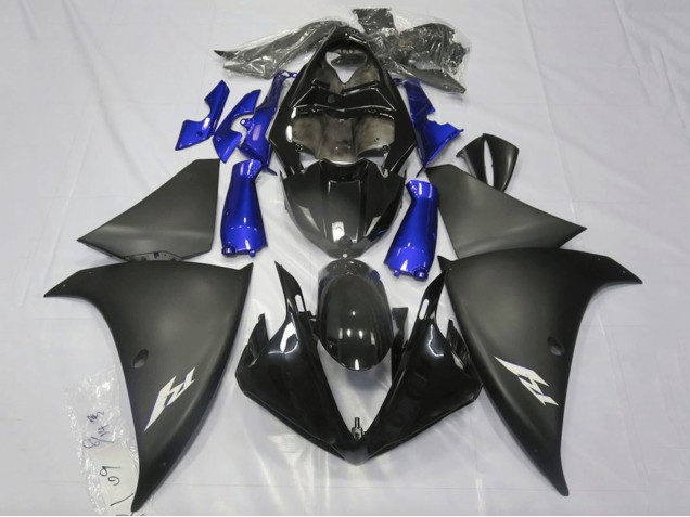 Carénages Moto Yamaha YZF 1000 R1 2009-2011 - Noir Brillant Noir Mat Bleu