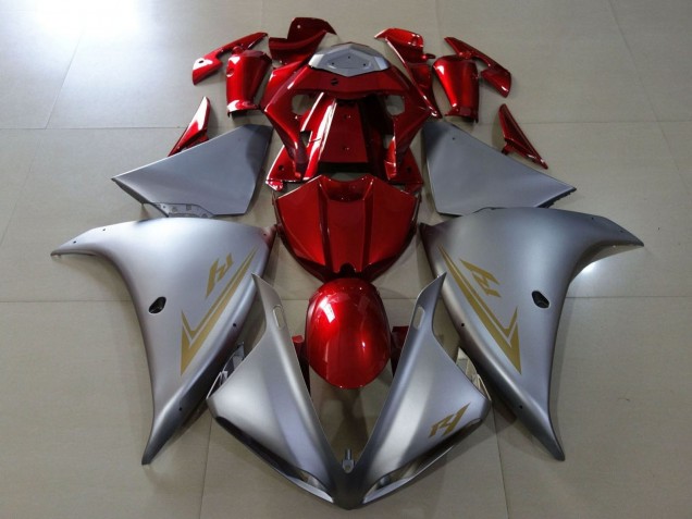 Carénages Moto Yamaha YZF 1000 R1 2009-2011 - Argent Rouge