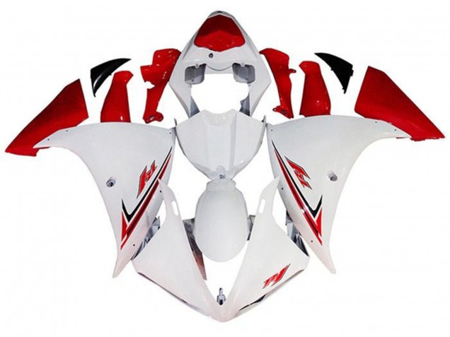Carénages Moto Yamaha YZF 1000 R1 2009-2011 - Blanc Rouge