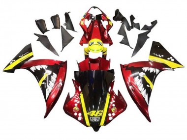 Carénages Moto Yamaha YZF 1000 R1 2012-2014 - Rouge Jaune Noir Requin