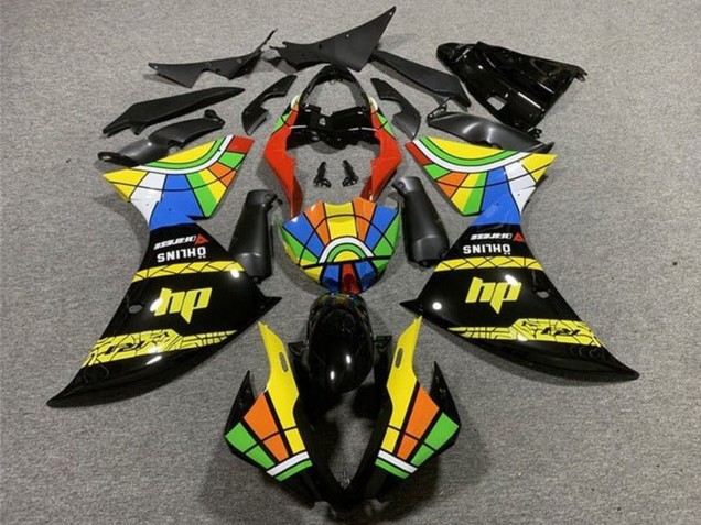 Carénages Moto Yamaha YZF 1000 R1 2012-2014 - Noir Brillant Jaune Rouge Bleu Vert HP Roue Chromatique