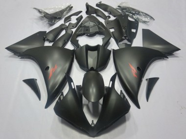Carénages Moto Yamaha YZF 1000 R1 2012-2014 - Noir Mat Rouge Décalque