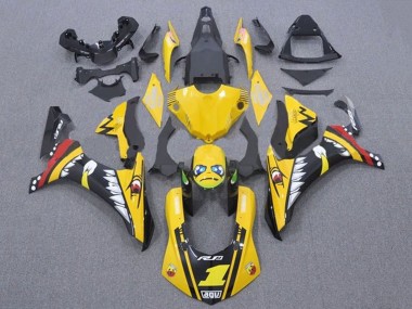 Carénages Moto Yamaha YZF 1000 R1 2015-2019 - Jaune Rouge Requin