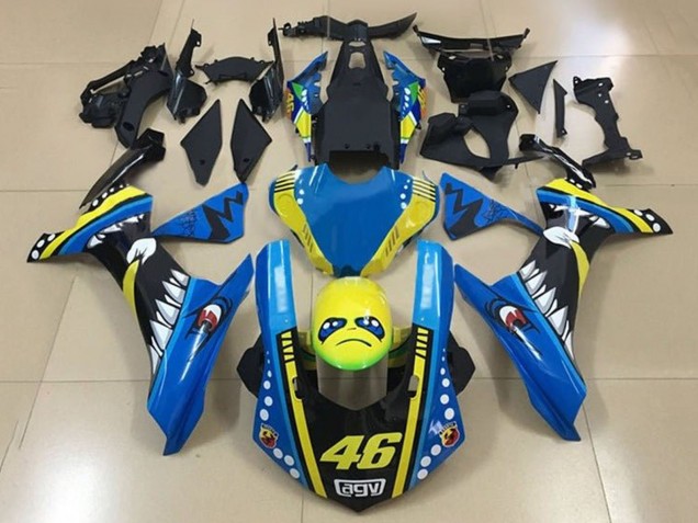 Carénages Moto Yamaha YZF 1000 R1 2015-2019 - Bleu Jaune Noir Requin 46
