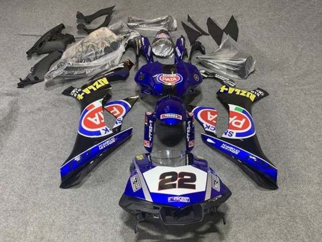 Carénages Moto Yamaha YZF 1000 R1 2015-2019 - Bleu Blanc Noir Rouge Pata 22