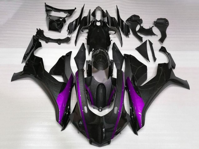 Carénages Moto Yamaha YZF 1000 R1 2015-2019 - Fausse Fibre de Carbone Violet